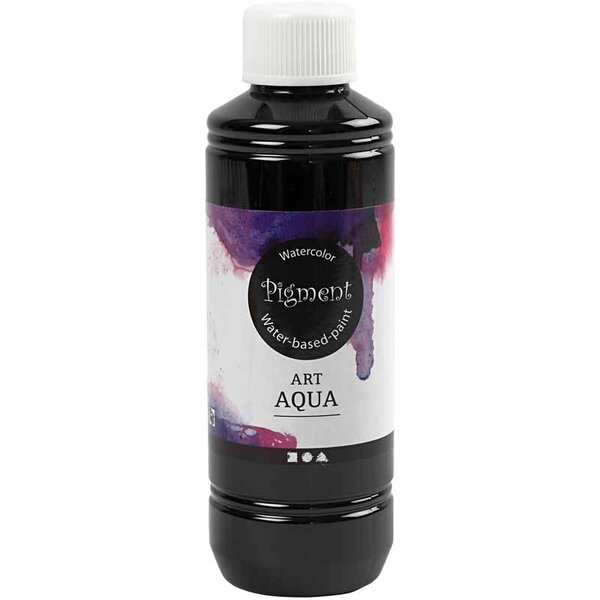 Pigment Vloeibare Aquarelverf, zwart, 250 ml/ 1 fles