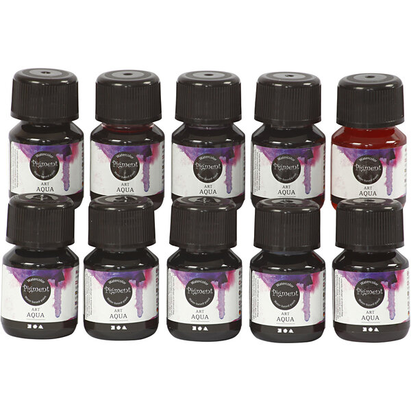 Pigment Vloeibare Aquarelverf, diverse kleuren, 10x30 ml/ 1 doos