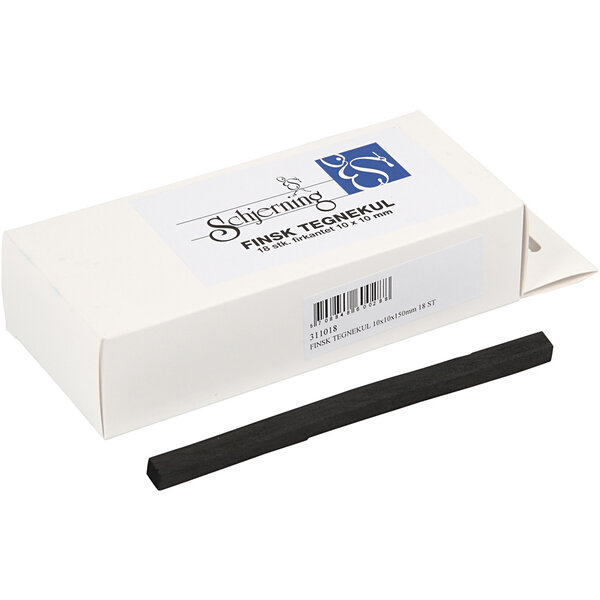 Schjerning Houtskool sticks, L: 15 cm, afm 10x10 mm, 18 stuk/ 1 doos