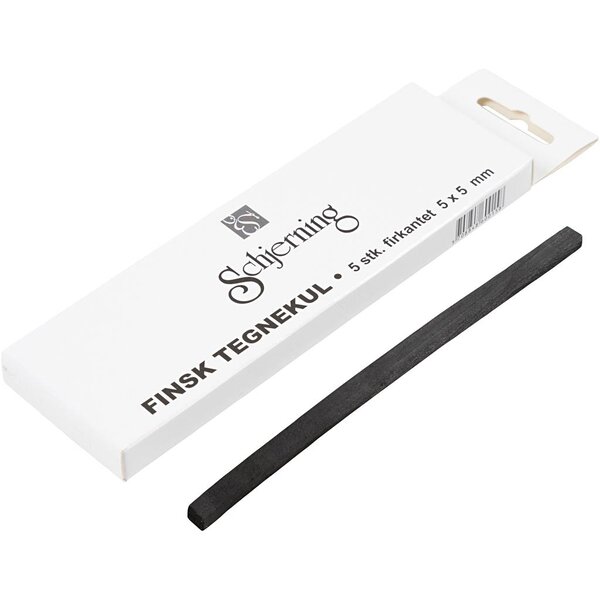 Schjerning Houtskool sticks, L: 15 cm, afm 5x5 mm, 5 stuk/ 1 doos