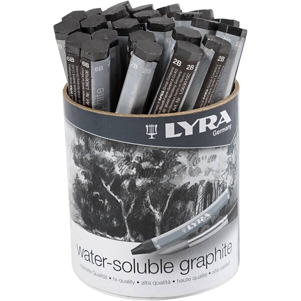 Lyra Wateroplosbaar Grafiet Potlood, L: 6,5 cm, 24 stuk/ 1 doos
