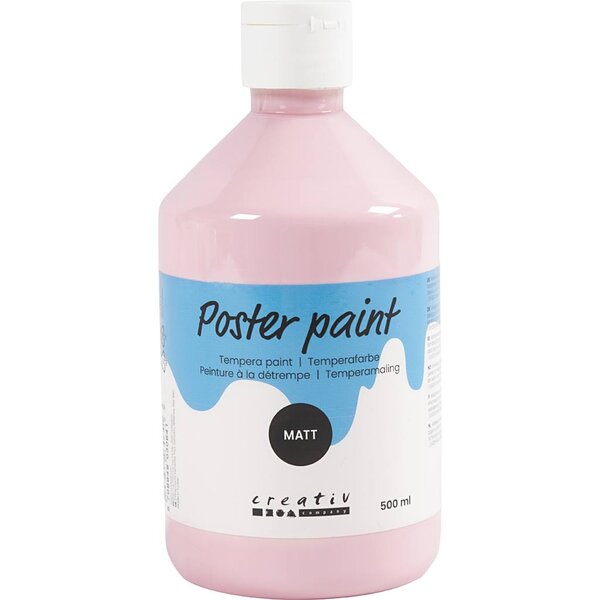 Creativ Company Tempera Verf Mat, roze, 500 ml/ 1 fles