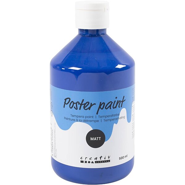 Creativ Company Tempera Verf Mat, donkerblauw, 500 ml/ 1 fles
