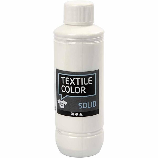 Creativ Company Textielkleur, dekkend, wit, 250 ml/ 1 fles