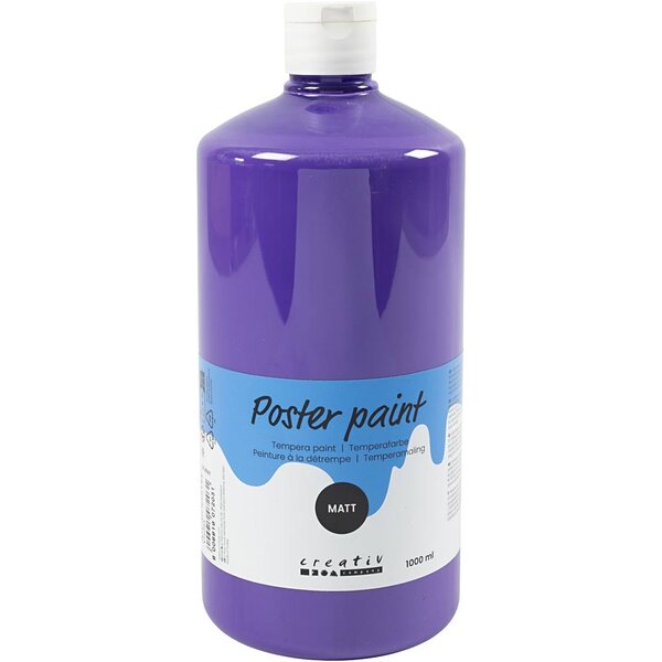 Creativ Company Tempera Verf Mat, violet, 1000 ml/ 1 fles