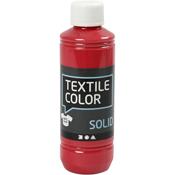 Creativ Company Textielkleur, dekkend, rood, 250 ml/ 1 fles