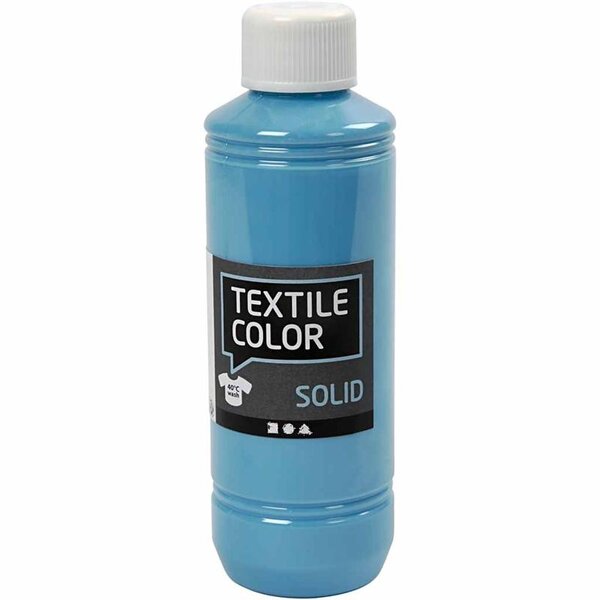 Creativ Company Textielkleur, dekkend, turquoiseblauw, 250 ml/ 1 fles