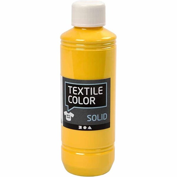 Creativ Company Textielkleur, dekkend, geel, 250 ml/ 1 fles