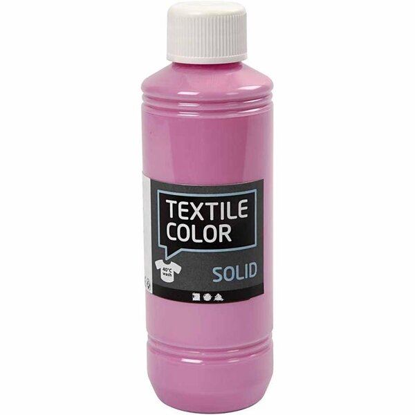 Creativ Company Textielkleur, dekkend, roze, 250 ml/ 1 fles