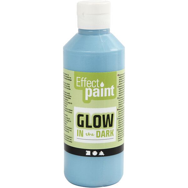 Creativ Company Glow in the Dark, fluorescerende lichtblauw, 250 ml/ 1 fles