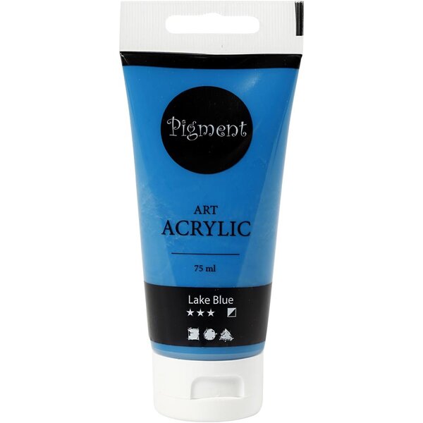 Creativ Company Acryl Verf, semi-glanzend, semi-dekkend, lake blue, 75 ml/ 1 fles