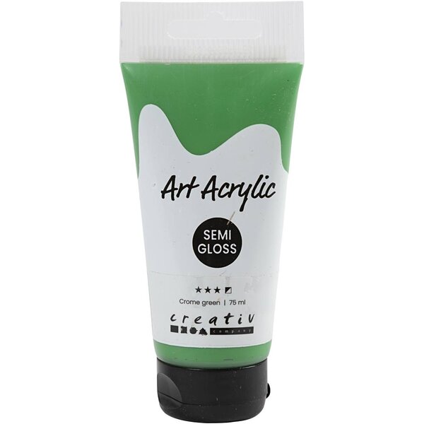 Creativ Company Acryl Verf, semi-glanzend, semi-dekkend, crome green, 75 ml/ 1 fles