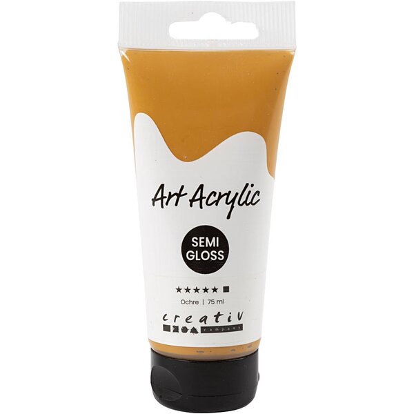 Creativ Company Acryl Verf, semi-glanzend, dekkend, ochre, 75 ml/ 1 fles