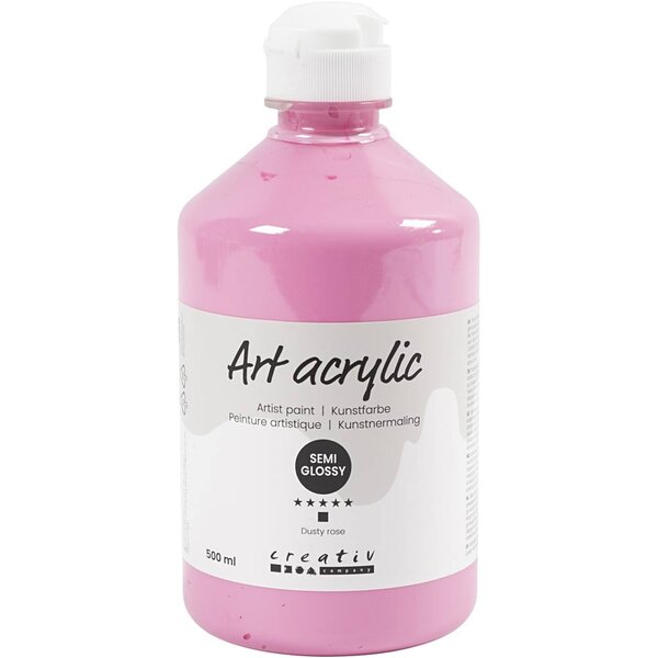 Creativ Company Acryl Verf, semi-glanzend, dekkend, dusty rose, 500 ml/ 1 fles