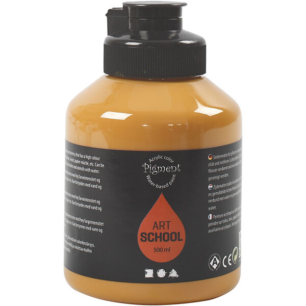 Creativ Company Acryl Verf, semi-glanzend, dekkend, ochre, 500 ml/ 1 fles