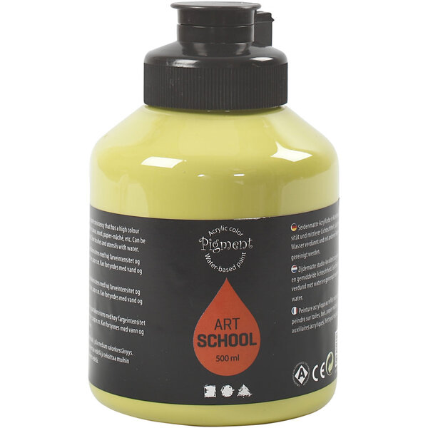 Creativ Company Acryl Verf, semi-glanzend, semi-transparant, kiwi, 500 ml/ 1 fles
