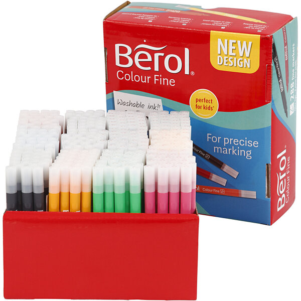 Berol Berol Colourfine, lijndikte 0,3-0,7 mm, diverse kleuren, 288 stuk/ 1 doos