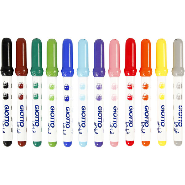 GIOTTO Stiften, d 5 mm, lijndikte 1-3 mm, diverse kleuren, 12 stuk/ 1 doos