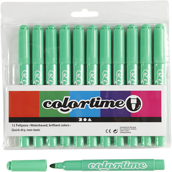 Colortime Colortime stiften, lijndikte 5 mm, lichtgroen, 12 stuk/ 1 doos