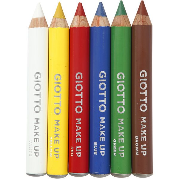 GIOTTO Schmink potloden, L: 9 cm, standaardkleuren, 6 stuk/ 1 doos