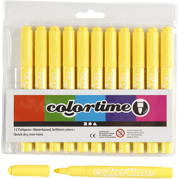 Colortime Colortime stiften, lijndikte 5 mm, citroengeel, 12 stuk/ 1 doos