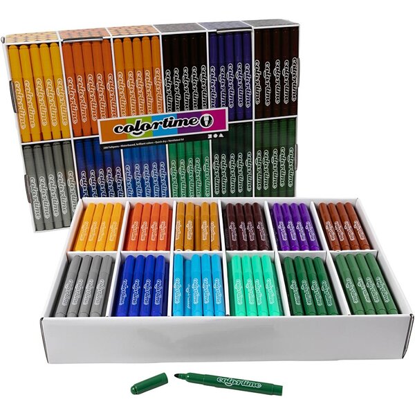 Colortime Colortime stiften, lijndikte 5 mm, extra kleuren, 12x24 stuk/ 1 doos