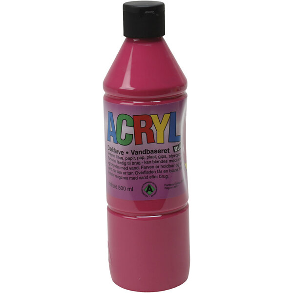 Acryl Verf, primair rood, 500 ml/ 1 fles