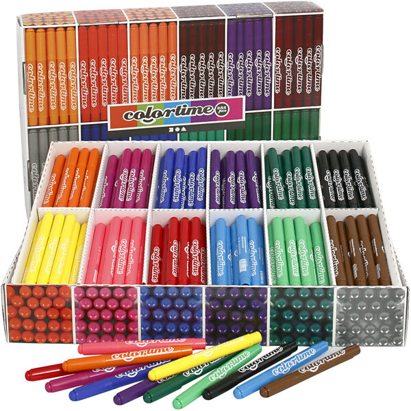 Colortime Colortime stiften, lijndikte 5 mm, diverse kleuren, 576 stuk/ 1 doos