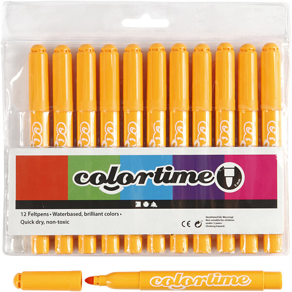 Colortime Colortime stiften, lijndikte 5 mm, warm geel, 12 stuk/ 1 doos