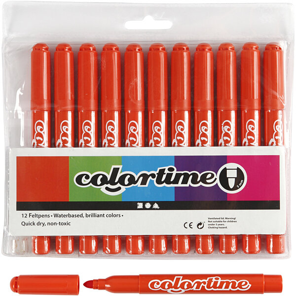 Colortime Colortime stiften, lijndikte 5 mm, donkeroranje, 12 stuk/ 1 doos