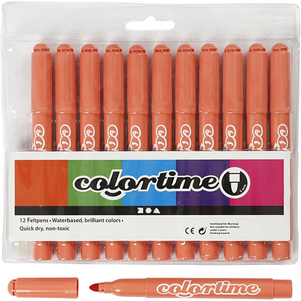 Colortime Colortime stiften, lijndikte 5 mm, mandarijn, 12 stuk/ 1 doos