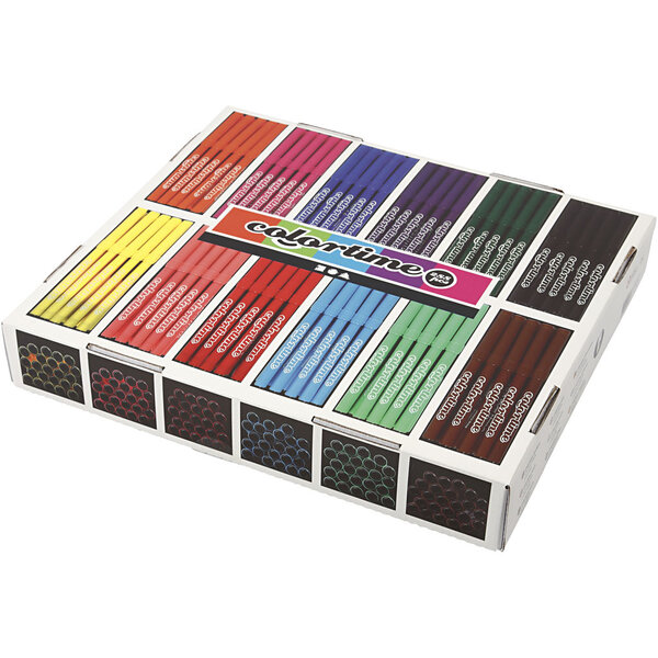 Colortime Colortime stiften, lijndikte 2 mm, diverse kleuren, 12x24 stuk/ 1 doos