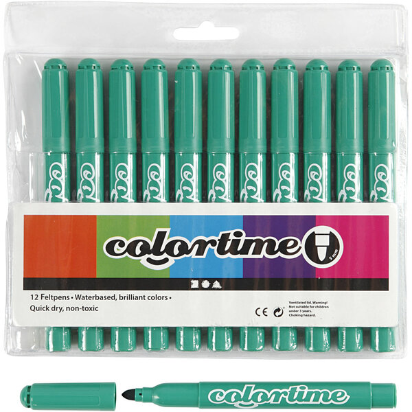 Colortime Colortime stiften, lijndikte 5 mm, helder groen, 12 stuk/ 1 doos