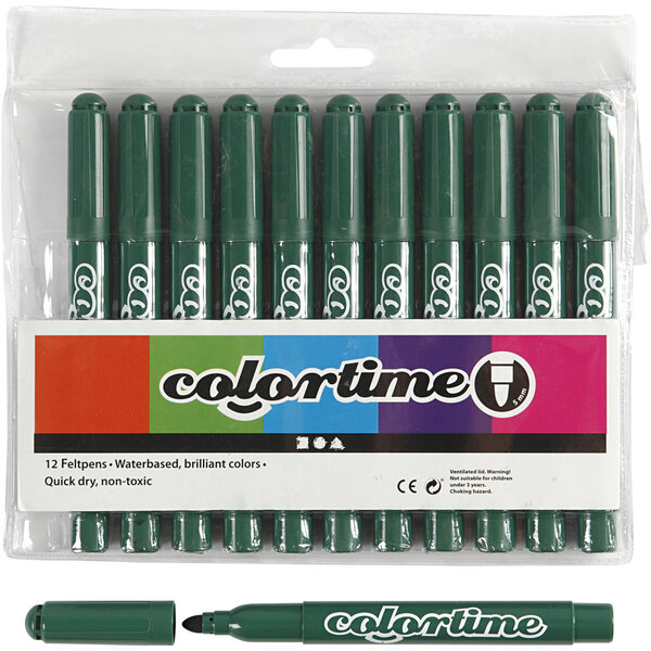 Colortime Colortime stiften, lijndikte 5 mm, groen, 12 stuk/ 1 doos