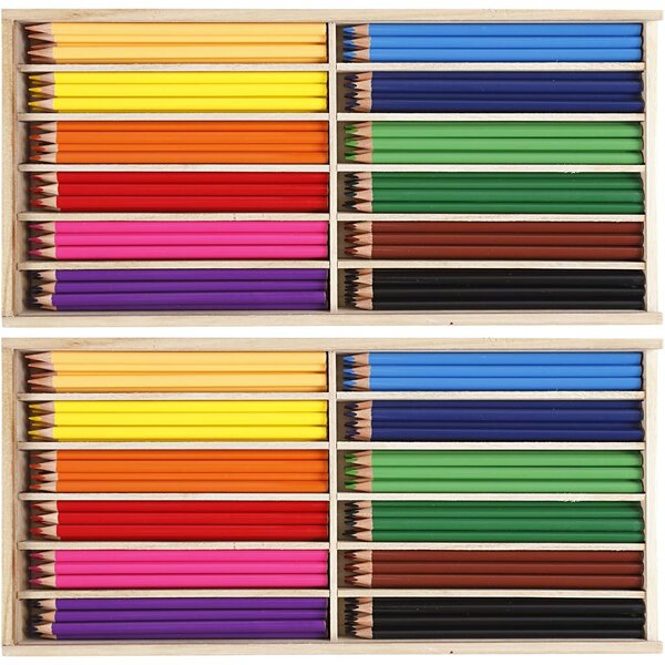 Creativ Company Kleurpotloden, vulling 3 mm, diverse kleuren, 2x144 stuk/ 1 doos