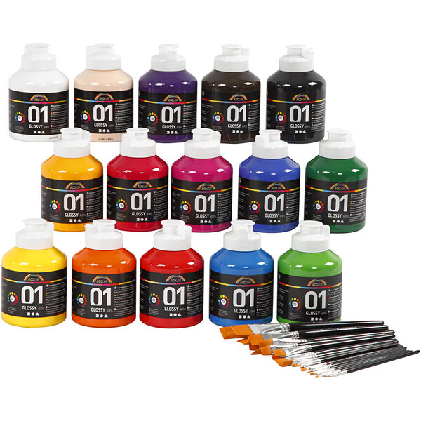 Creativ Company Acrylverf Glossy, diverse kleuren, 1 set