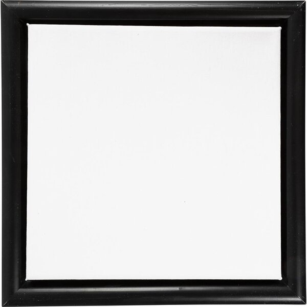 Creativ Company Canvas met lijst, afm 20x20 cm, 280 gr, zwart, wit, 1 stuk