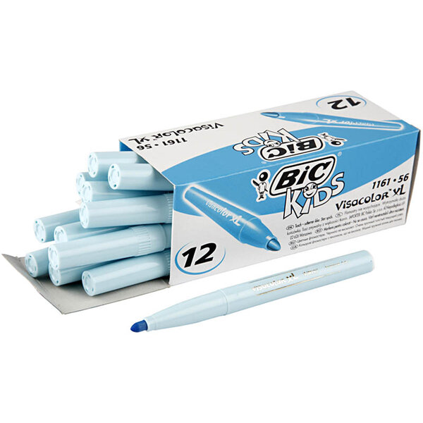 BIC BIC Visa Color Kleurstiften, lijndikte 3 mm, lichtblauw, 12 stuk/ 1 doos