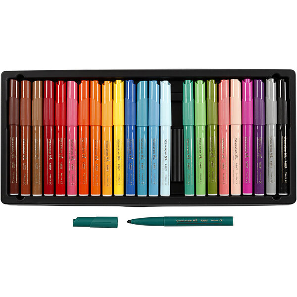 BIC BIC Visa Color Kleurstiften, lijndikte 3 mm, diverse kleuren, 24 stuk/ 1 doos