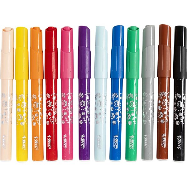 BIC BIC Visa Color Kleurstiften, lijndikte 3 mm, diverse kleuren, 12x12 stuk/ 1 doos