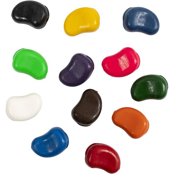Creativ Company Krijtjes, Bonen, L: 25 mm, dikte 15 mm, diverse kleuren, 4x12 stuk/ 1 doos