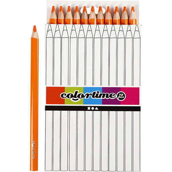 Colortime Kleurpotloden, L: 17,45 cm, vulling 5 mm, JUMBO, oranje, 12 stuk/ 1 doos