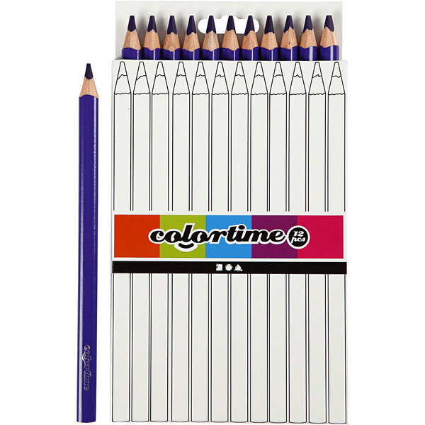 Colortime Kleurpotloden, L: 17,45 cm, vulling 5 mm, JUMBO, paars, 12 stuk/ 1 doos