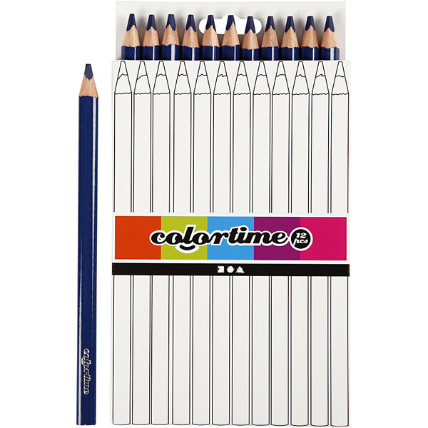 Colortime Kleurpotloden, L: 17,45 cm, vulling 5 mm, JUMBO, donkerblauw, 12 stuk/ 1 doos