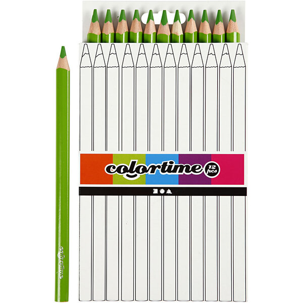 Colortime Kleurpotloden, L: 17,45 cm, vulling 5 mm, JUMBO, lichtgroen, 12 stuk/ 1 doos