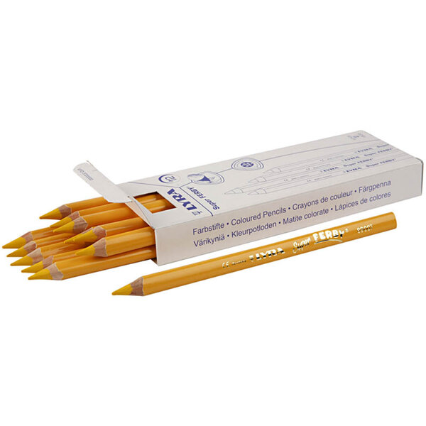 Lyra Super Ferby 1 Kleurpotloden, L: 18 cm, vulling 6,25 mm, geel, 12 stuk/ 1 doos