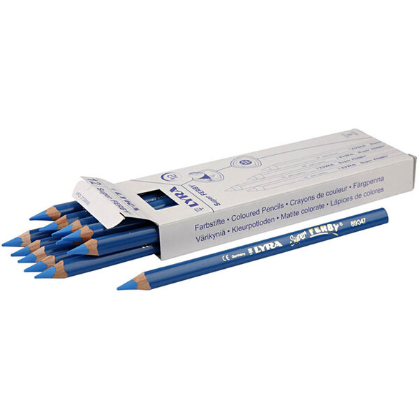 Lyra Super Ferby 1 Kleurpotloden, L: 18 cm, vulling 6,25 mm, blauw, 12 stuk/ 1 doos