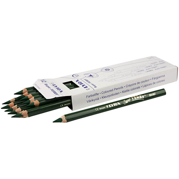 Lyra Super Ferby 1 Kleurpotloden, L: 18 cm, vulling 6,25 mm, groen, 12 stuk/ 1 doos