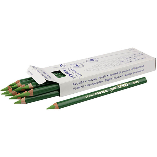 Lyra Super Ferby 1 Kleurpotloden, L: 18 cm, vulling 6,25 mm, lichtgroen, 12 stuk/ 1 doos