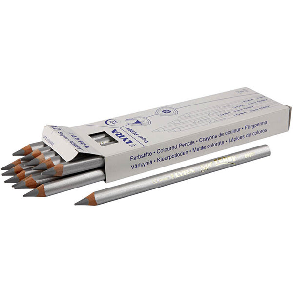Lyra Super Ferby 1 Kleurpotloden, L: 18 cm, vulling 6,25 mm, zilver, 12 stuk/ 1 doos